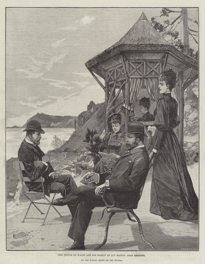The Prince of Wales and his Family at Cap Martin, near Mentone by Richard Caton Woodville junior